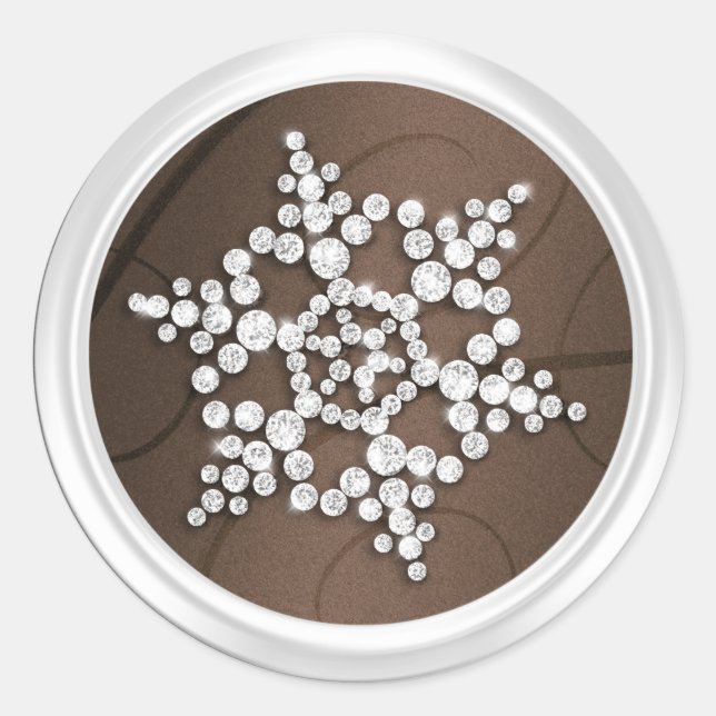 Brown Crystal Snowflake Envelope Seal (Front)