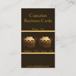 Brown Cupcake Bakery Business Cards