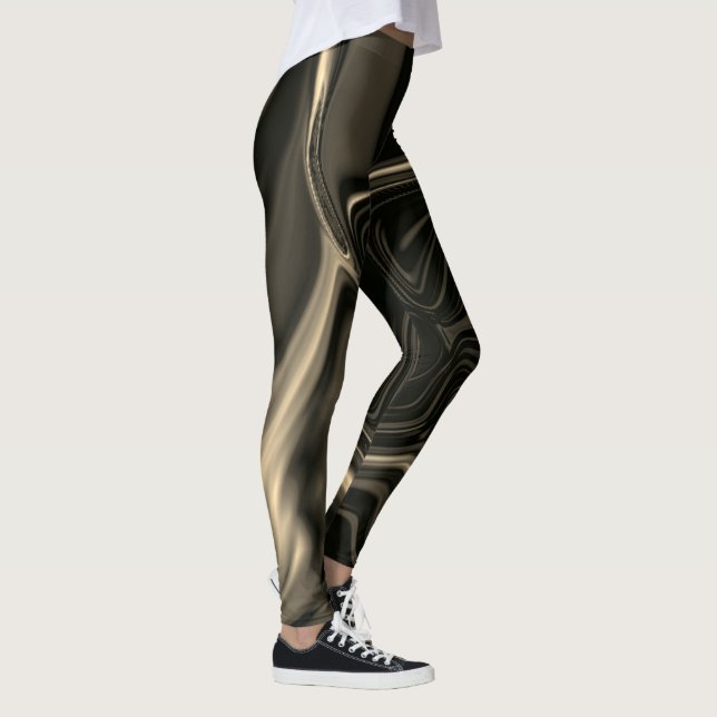 Brown curves and undulation in dark brown image leggings (Right)