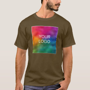 Brown Custom Create Your Own Add Logo Template T-Shirt