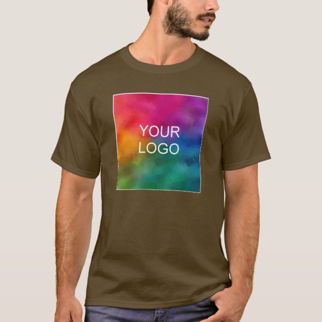 Brown Custom Create Your Own Add Logo Template T-Shirt (Front)