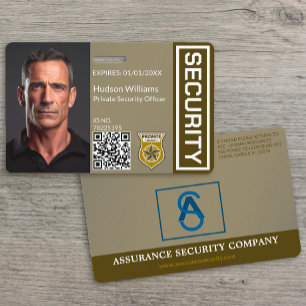 Brown Custom Security Guard Photo Badge