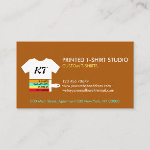Brown Custom T-Shirts Clothing Business Card