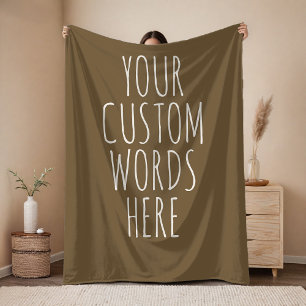 Brown Custom Text Blanket Gift for Mom and Dad