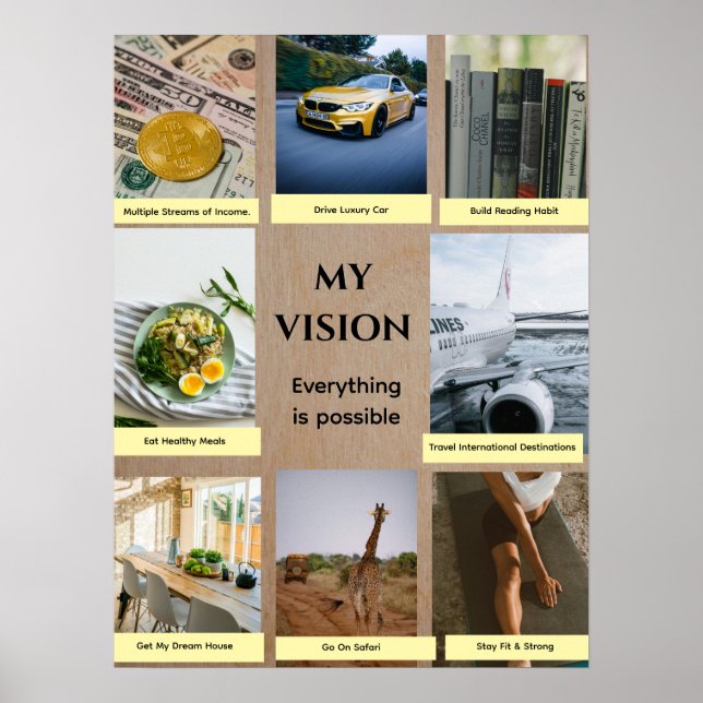 Brown Custom Vision Board Poster (Front)