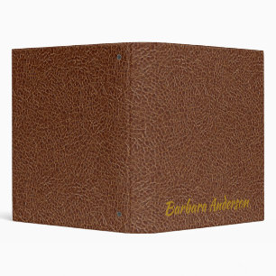 Brown Customize Leather Texture  Binder