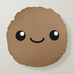 Brown cutie round pillow
