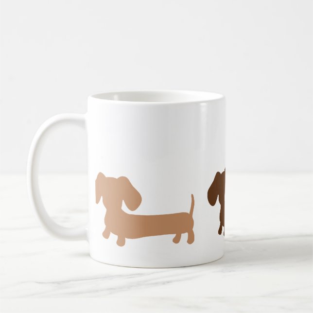 Brown Dachshund Coffee Mug Classic Sausage Dog (Left)