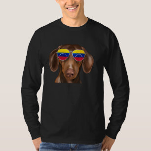 Brown Dachshund Dog Venezuela Sunglasses T-Shirt