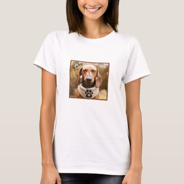 Brown Dachshund Dog With its Eyes Closed T-Shirt (Front)