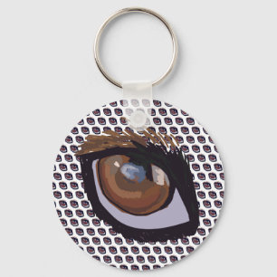 Brown Dachshund Eye Keychain