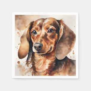 Brown Dachshund Napkin