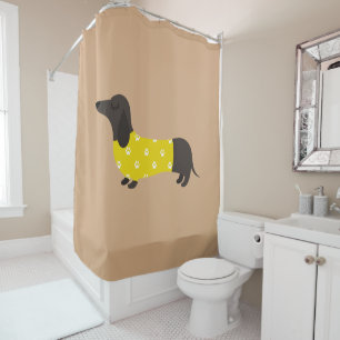 Brown Dachshund Shower Curtain