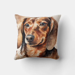 Brown Dachshund  Throw Pillow