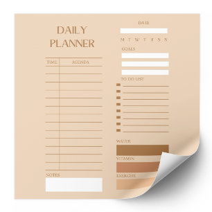 Brown Daily Planner To-Do List Elegant Notepad