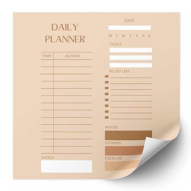 Brown Daily Planner To-Do List Elegant Notepad (Creator Uploaded)