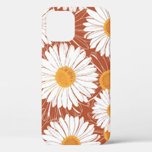 Brown Daisies: Seamless Flower Pattern iPhone 12 Case