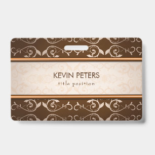 Brown Damask Badge