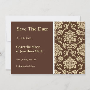 Brown Damask Enregistrer la carte Date