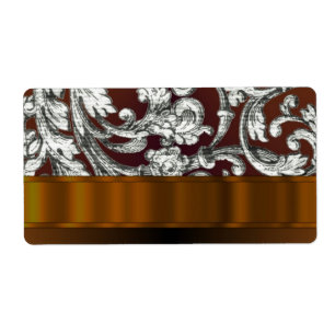 Brown damask floral pattern