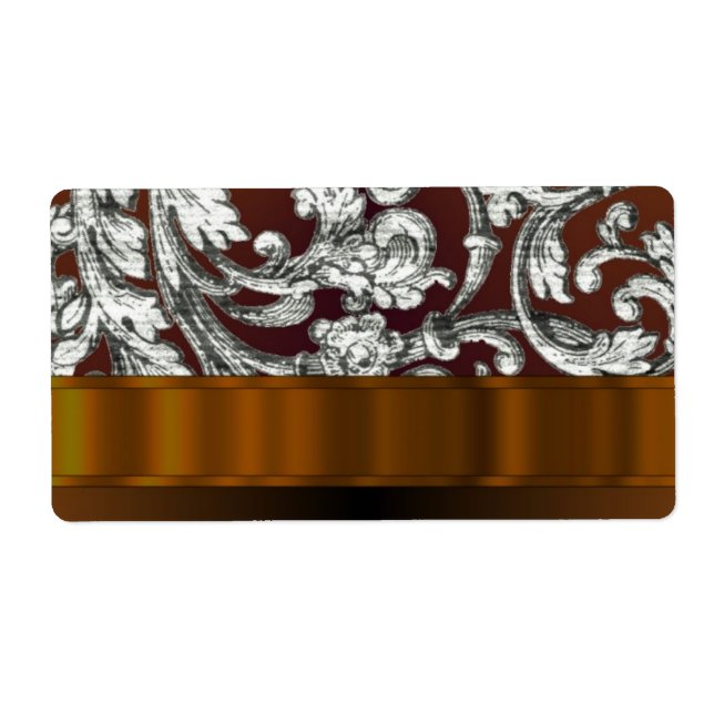 Brown damask floral pattern (Front)