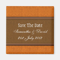 Brown Damask Monogram Save The Date