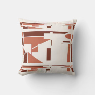 Brown Dark Coral MCM Southwest Look Abstract Throw Pillow