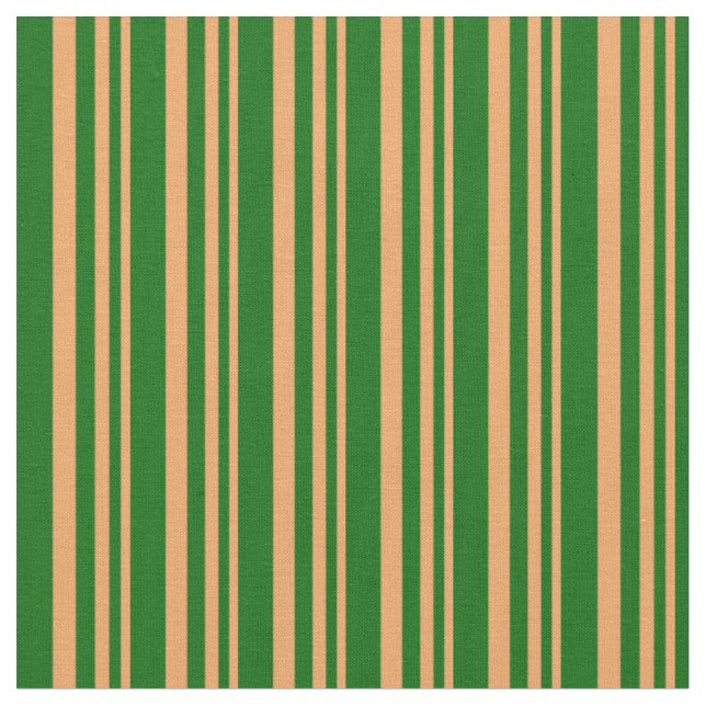 Brown & Dark Green Coloured Pattern Fabric (Close Up)