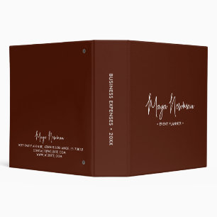 BROWN DARK Modern Minimalist Feminine Monogram Binder