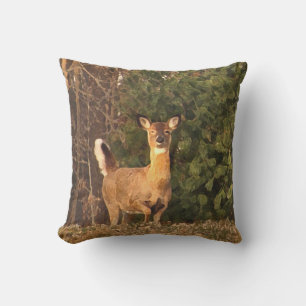 Brown Deer at Sunrise Animal Outdoor Pillow