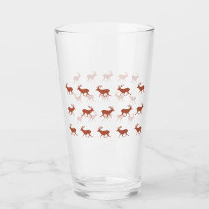 Brown Deer Walking Festive Pattern Glass