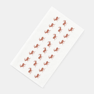 Brown Deer Walking Festive Pattern Napkin