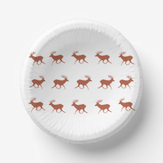 Brown Deer Walking Festive Pattern Paper Plate