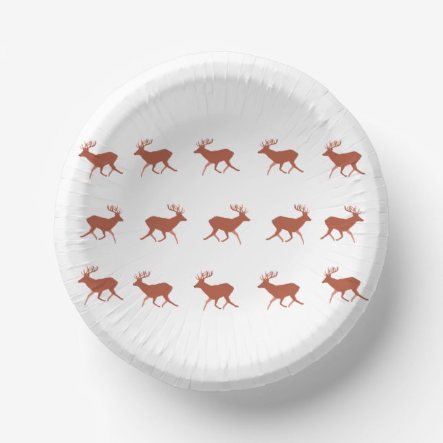 Brown Deer Walking Festive Pattern   Paper Plate (Front)