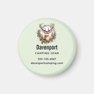 Brown Deer with Antlers Rustic Business Magnet