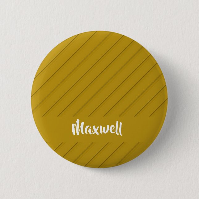 Brown diagonal plastic textured custom name 2 inch round button (Front)