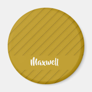 Brown diagonal plastic textured custom name magnet