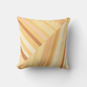 Brown Diagonal Striped Throw Pillow