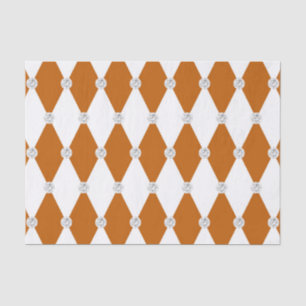Brown Diamond Shape Harlequin Rhombus Geometric Tissue Paper