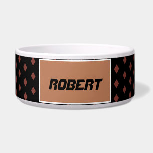 Brown diamonds on black pattern personalized