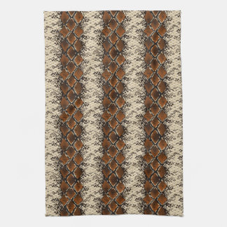 Brown Diamonds Snake Skin Pattern Kitchen Towel