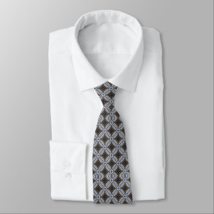 Brown Diamonds With Criss Cross Lines Tie