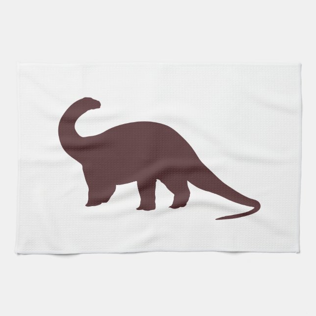 Brown Dinosaur Kitchen Towel (Horizontal)