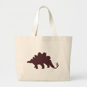 Brown Dinosaur Large Tote Bag