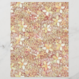 Brown distress-style floral scrapbookpaper