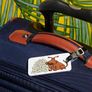 Brown Dog And Bones  Luggage Tag