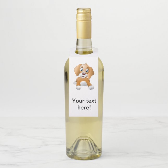 Brown dog clipart bottle tag (On Bottle)