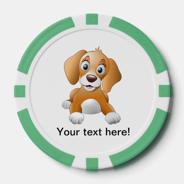 Brown dog clipart poker chips (Front)