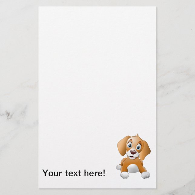 Brown dog clipart stationery (Front)