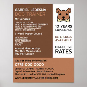 Brown Dog, Dog Trainer Advertising Poster
